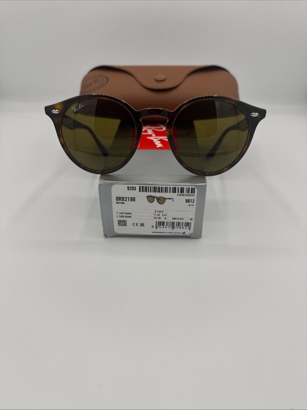RayBan RB2180 Ref#8612 . Light Havana frame with Dark Brown lenses